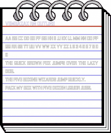 VEMBAZAX RM OUTLINE Regular animated font preview