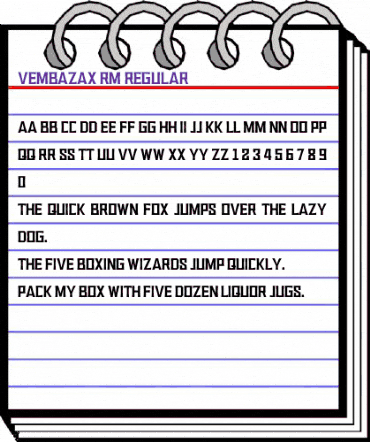 VEMBAZAX RM Regular animated font preview