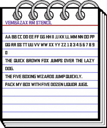 VEMBAZAX RM STENCIL Regular animated font preview