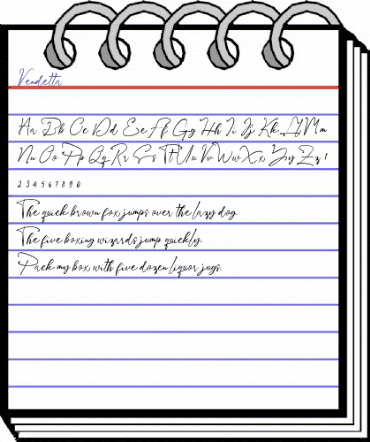 Vendetta Regular animated font preview