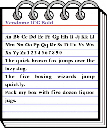 Vendome ICG Bold animated font preview