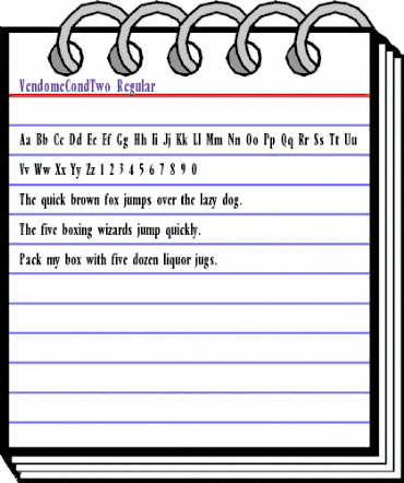 VendomeCondTwo Regular animated font preview