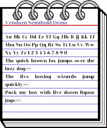Vendura SemiBoldDemo animated font preview