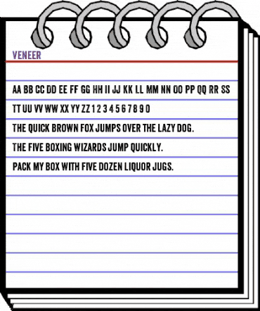 Veneer Regular animated font preview