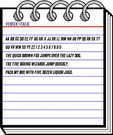 Veneer Italic animated font preview