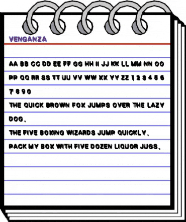 VENGANZA Regular animated font preview