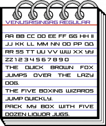 Venus Rising Regular animated font preview