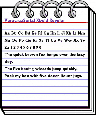 VeracruzSerial-Xbold Regular animated font preview