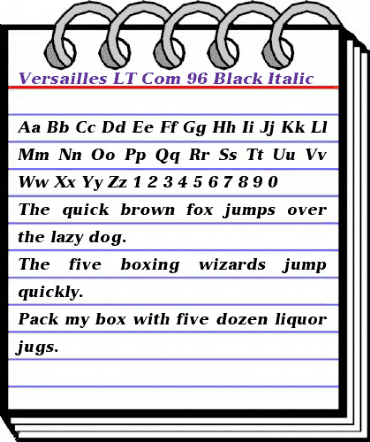 Versailles LT Com 96 Black Italic animated font preview