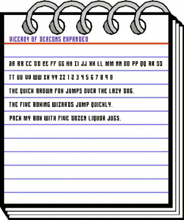 Viceroy of Deacons Expanded Expanded animated font preview