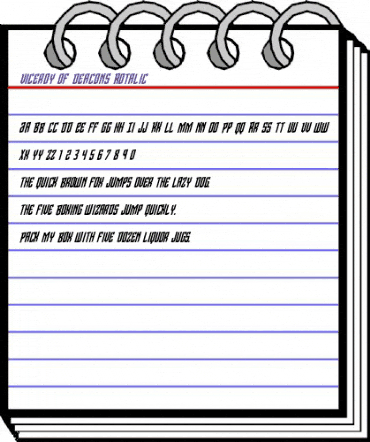 Viceroy of Deacons Rotalic Italic animated font preview