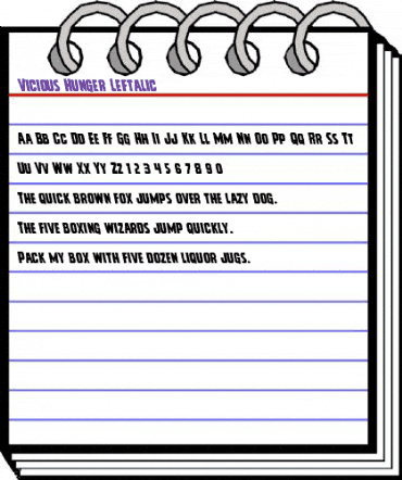 Vicious Hunger Leftalic Italic animated font preview