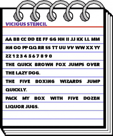 Vicious Stencil Regular animated font preview