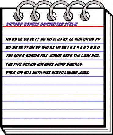 Victory Comics Condensed Italic Condensed Italic animated font preview Victory Comics Condensed Italic Condensed Italic animated font preview