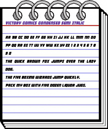 Victory Comics Condensed Semi-Italic Condensed Semi-Italic animated font preview Victory Comics Condensed Semi-Italic Condensed Semi-Italic animated font preview