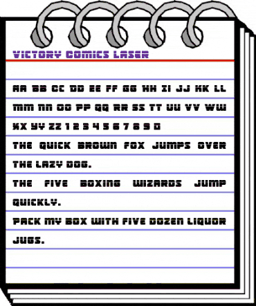 Victory Comics Laser Regular animated font preview