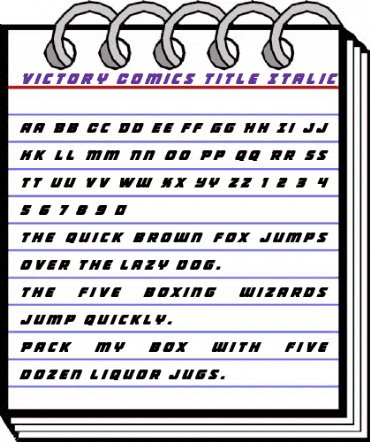 Victory Comics Title Italic Italic animated font preview