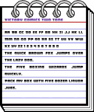 Victory Comics Two-Tone Regular animated font preview