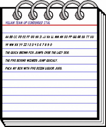 Villain Team-Up Condensed Ital Regular animated font preview