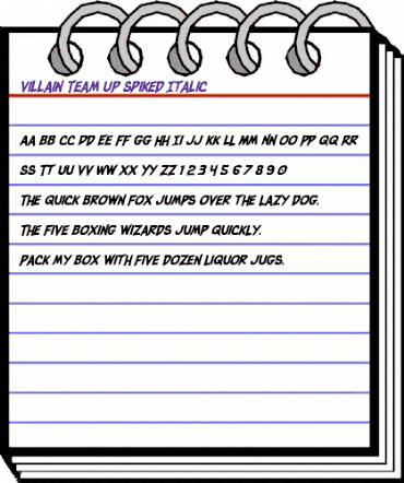 Villain Team-Up Spiked Italic Regular animated font preview