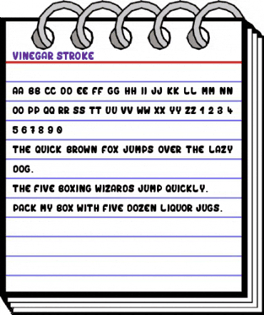 Vinegar Stroke Regular animated font preview