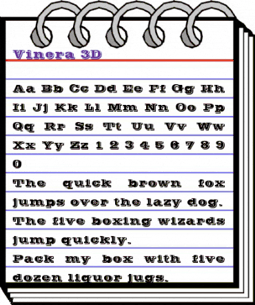 Vinera 3D Normal animated font preview