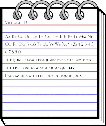 Vintage ITC Light animated font preview Vintage ITC Light animated font preview