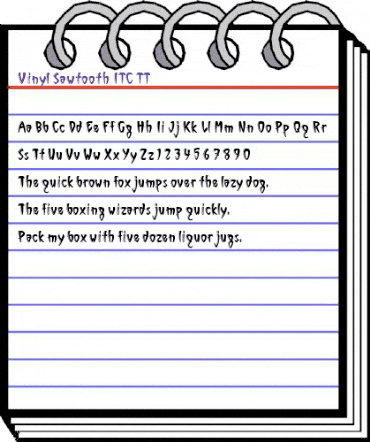 Vinyl Sawtooth ITC TT Regular animated font preview