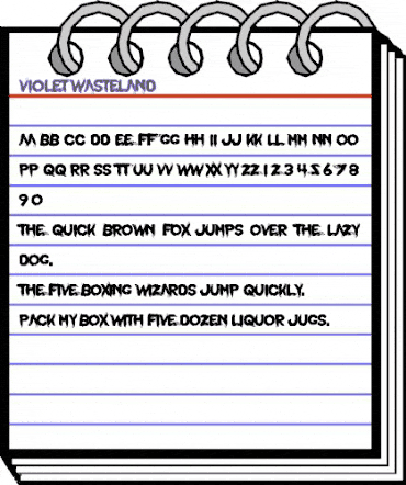 Violet Wasteland Regular animated font preview