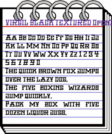 VIRGIL BLACK TEXTURED Regular animated font preview