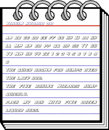 Virgin Hybrid 3D Regular animated font preview