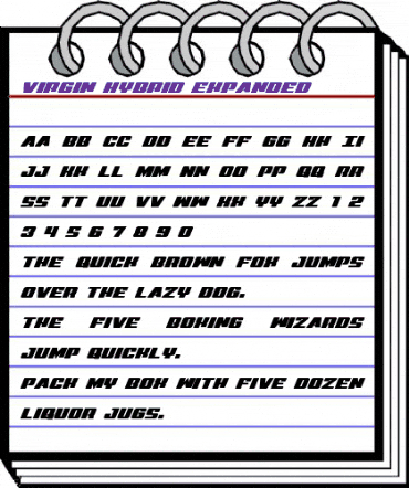 Virgin Hybrid Expanded Expanded animated font preview