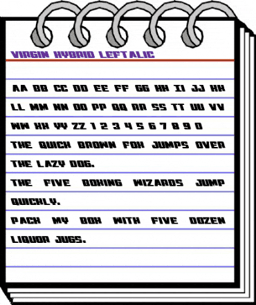 Virgin Hybrid Leftalic Regular animated font preview