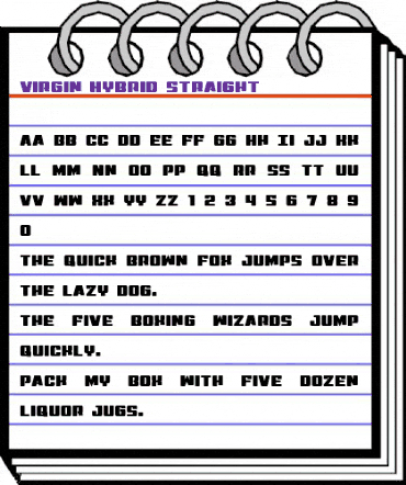Virgin Hybrid Straight Regular animated font preview