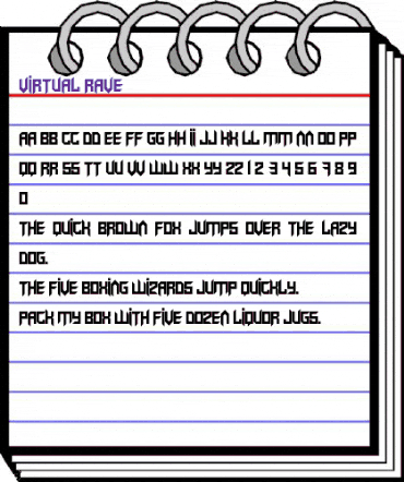 Virtual Rave Regular animated font preview