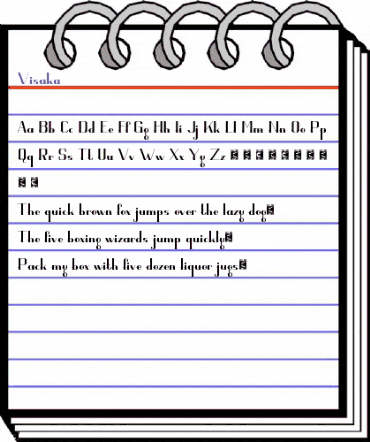 Visaka Regular animated font preview