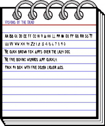 Visions of the Dead Regular animated font preview
