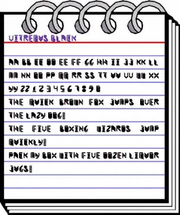 Vitreous Black animated font preview