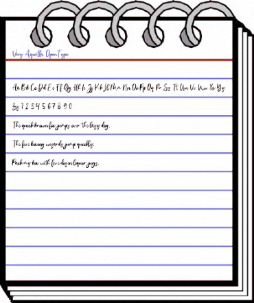 Vivy Aquilla Regular animated font preview