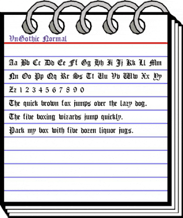 .VnGothic Normal animated font preview