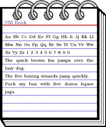 VNI-Book Normal animated font preview