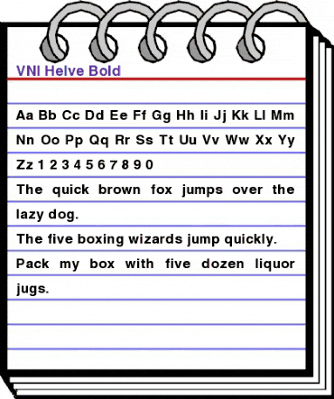 VNI Helve Bold animated font preview