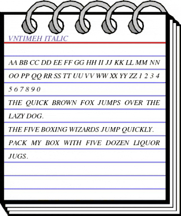 .VnTimeH Italic animated font preview