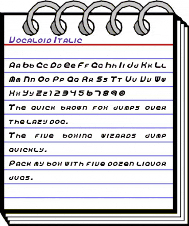 Vocaloid Italic animated font preview