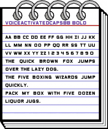 Voice Activated Caps BB Bold animated font preview
