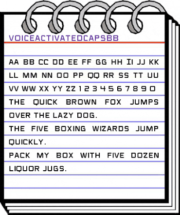 Voice Activated Caps BB Regular animated font preview