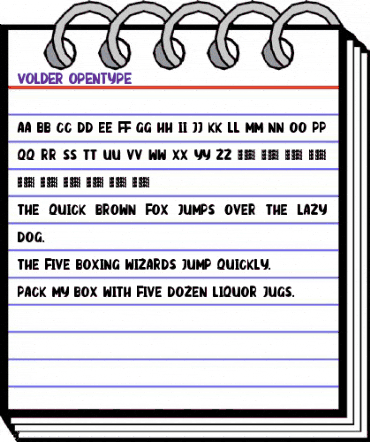 VOLDER Regular animated font preview