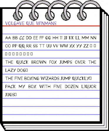 VOLGAVE QUE WINMANS Regular animated font preview