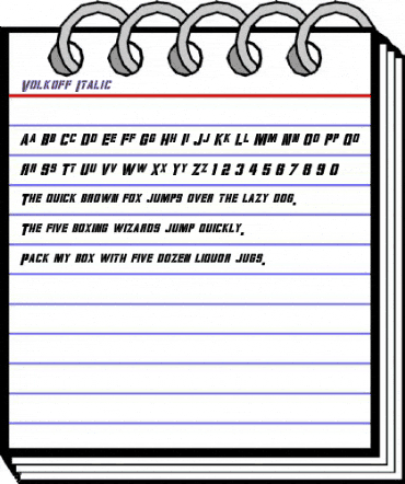 Volkoff Italic animated font preview