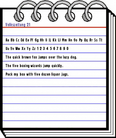 Volkszeitung 21 Regular animated font preview